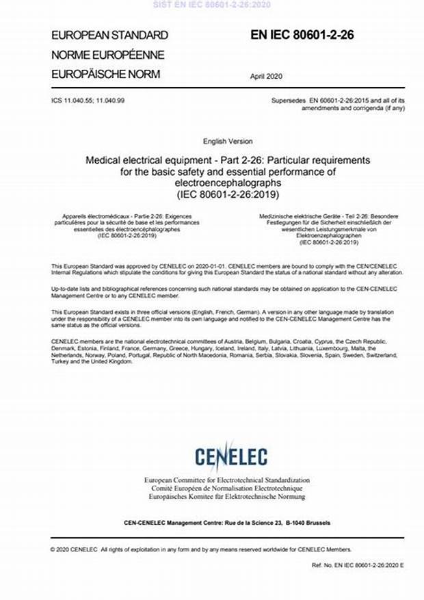 EN IEC 80601-2-26:2020醫用電氣設備 第2-26部分：腦電圖機的基本安全和基本性能專用要求